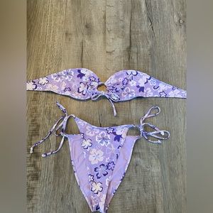 Floral Lavender Bikini from PacSun; Size Medium.